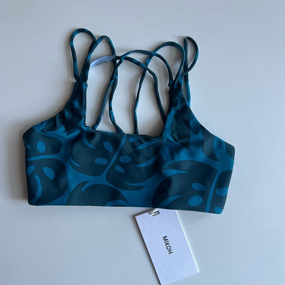 MIKOH MINI Huluhulu Multi String Cross Back Top in Island Abyss NWT
